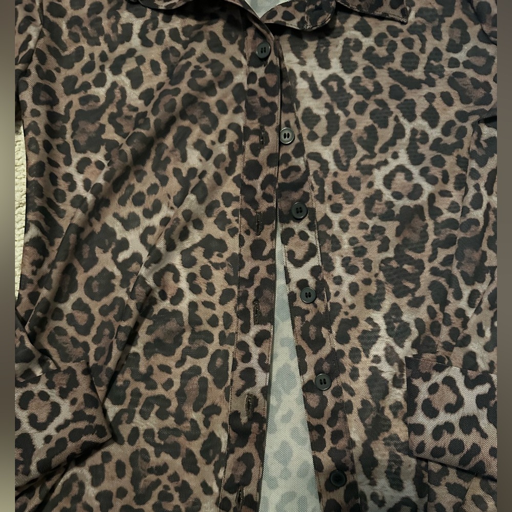 Loft Leopard Print Button Down - image 4